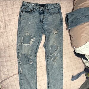 Distressed Blue Jeans